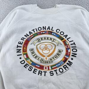 Vintage Desert Storm Sweatshirt Mens XL International Coalition USA 1991 90s